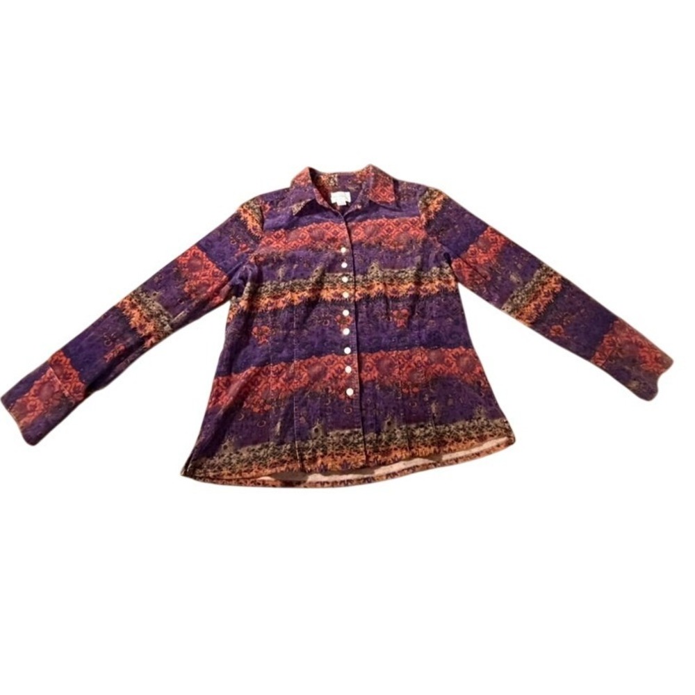 "Christopher & Banks" Snap Up Corduroy Blazer Shacket Womens L Fall Stampunk